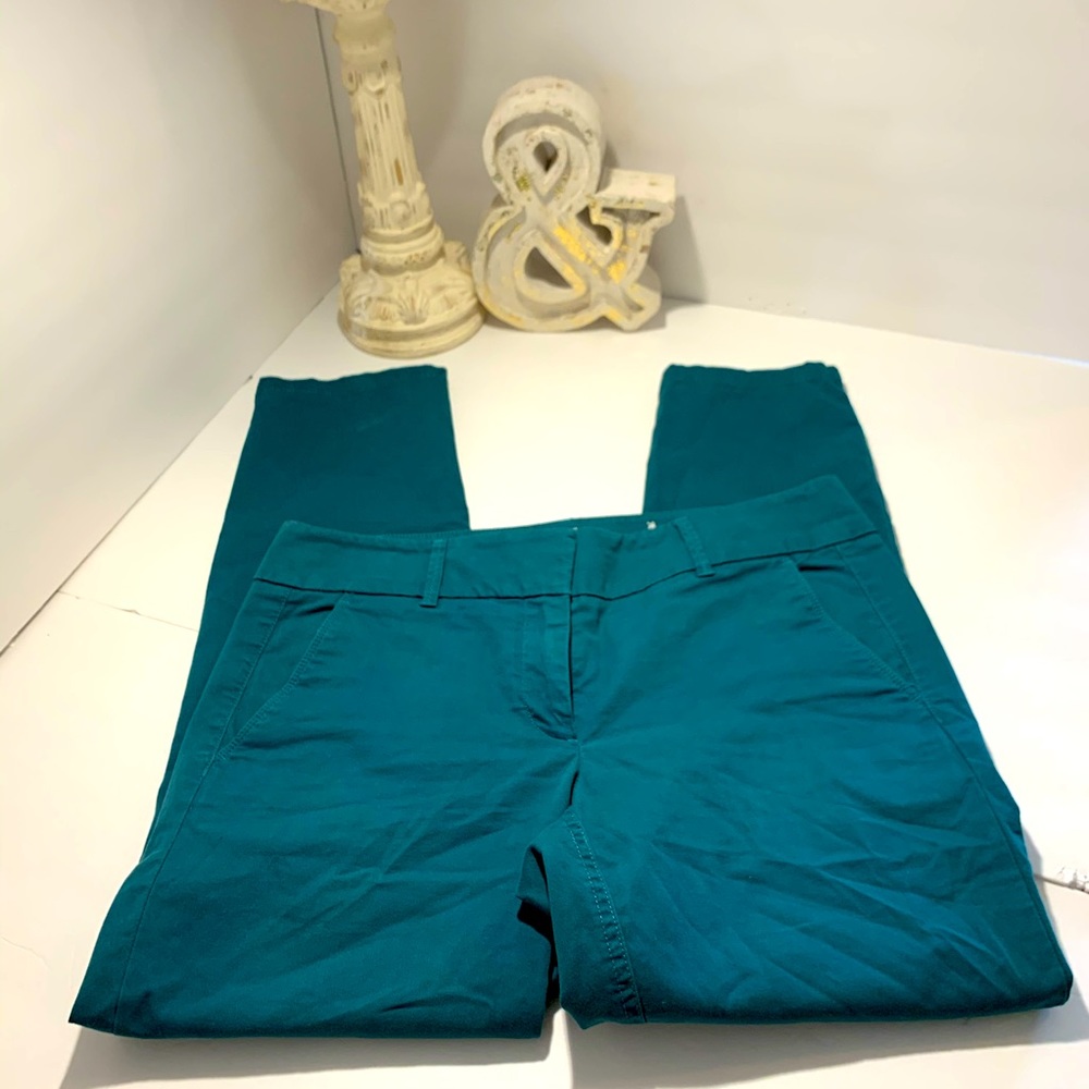 Chino Crop Sz 6 teal Corduroy pants LOFT